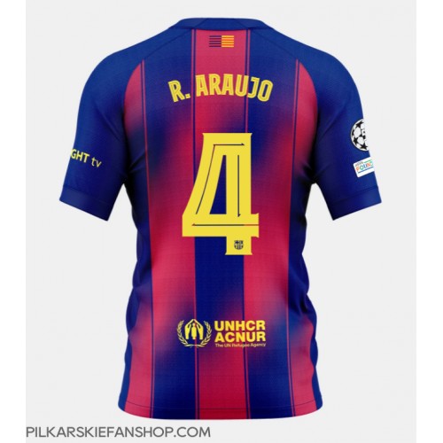 Koszulka piłkarska Barcelona Ronald Araujo #4 Strój Domowy 2025-26 tanio Krótki Rękaw Koszulka piłkarska Barcelona Ronald Araujo #4 Strój Domowy 2025-26 tanio Krótki Rękaw